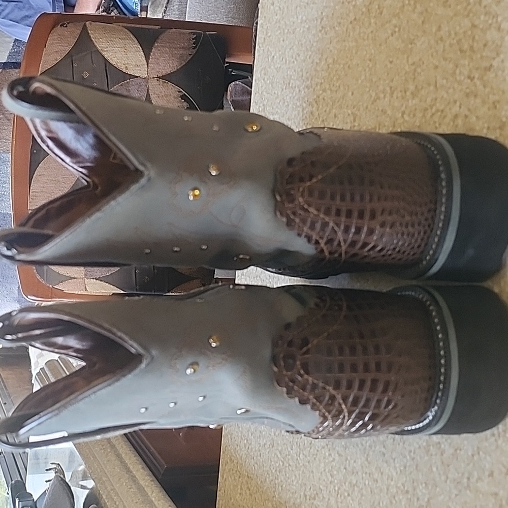 Ariat FATBABY Crock Print Western Boots Size 8.5B - Picture 3 of 12